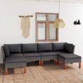thumbnail image 1 of vidaXL 6 Piece Garden Lounge Set with Cushions Poly Rattan Grey, 1 of 4