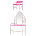 thumbnail image 3 of Milaget Dollhouse Vanity Table Stool Set Dollhouse Decor with Mirror Storage Cabinet for, 3 of 9