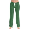 thumbnail image 1 of ohmzyzo Womens Summer Fashion Solid Casual Elastic Waist Drawstring Long Pants, 1 of 5