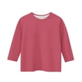 thumbnail image 5 of MeetoTime T-shirt pour Enfants Couleur Unie Manches 3/4 Col Rond pour Garçons Filles 3-12 Ans, 5 of 5