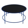thumbnail image 2 of Furniture of America Rockbel Table Basse Ronde Contemporaine à Dessus en Verre, Bleu, 2 of 6
