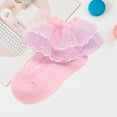thumbnail image 3 of Splozh Baby Girls Socks Ruffle Spring and Autumn Cute Cotton Socks Delicate Embroidery Lace Socks Lace Princess Socks Pink,1-2 Years, 3 of 3