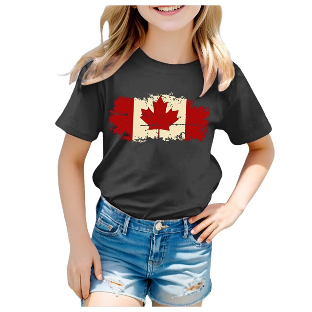 TZEWGL Chemise Mignonne pour Enfant Été Manches Courtes Col Rond Imprimé Graphique Blouse Basique pour Tout-Petits Taille 10-11T