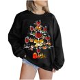 thumbnail image 2 of EGNMCR Chandail en Molleton de Noël Mode Femme Manches Longues Col Rond Imprimé de Noël Haut Ample Blouse Chandails en Molleton, 2 of 5
