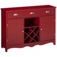 thumbnail image 2 of Kings Brand Furniture Buffet Serveur Console avec Rangement pour Vin, Fini Rouge, 2 of 9