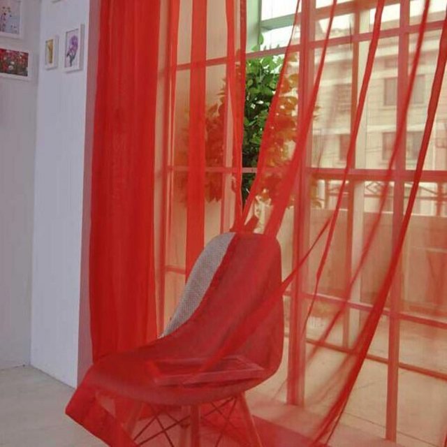 TIMIFIS Home Decor 2 PCS Pure Color Tulle Door Window Curtain Drape Panel Sheer Scarf Valances RD DecorFall
