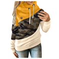 thumbnail image 1 of Pxiakgy Sweat à Capuche Long Manches Décontracté Contraste Camouflage pour Femmes Jaune TG, 1 of 2