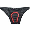 thumbnail image 4 of Fridja Men Casual Fashion Solid Charming Cutout Open File Ice Silk Briefs Comfort Flex Fit Underpants, 4 of 5
