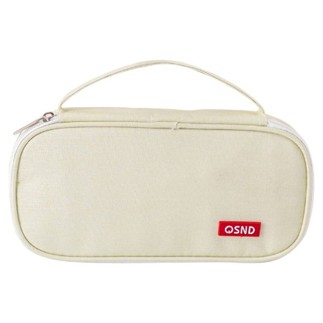TopLLC Large Capacity Pencil Pouch, Oxford Cloth Double Layer Pencil Case with Zipper and Compartments, Portable Stationery Storage Bag with Handle, Simplicity Travel Makeup Bag for Students Girls