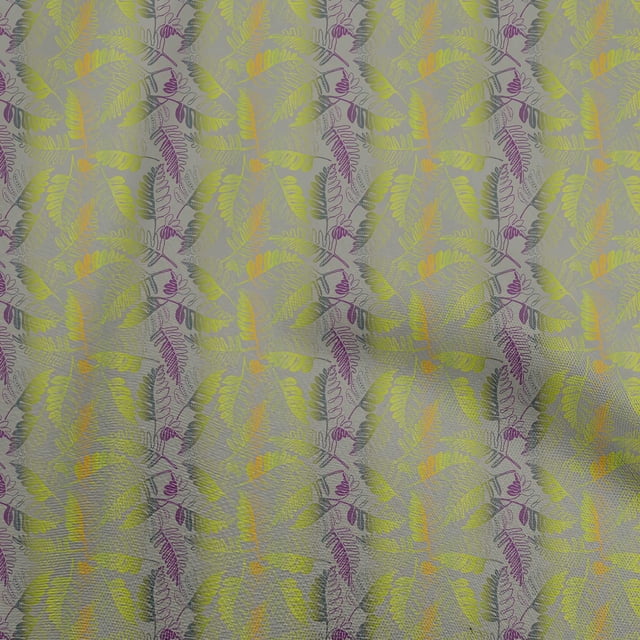 oneOone Cotton Flex Lime Fabric Leaves Sewing Material Print Fabric By The Yard 40 Inch Wide