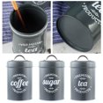 thumbnail image 4 of Langgg Kitchen Food Storage Canister Set 3 Pcs Kitchen Canister Kitchen Canisters Set Sugar Coffee Tea Sugar Tins Gray, 4 of 9