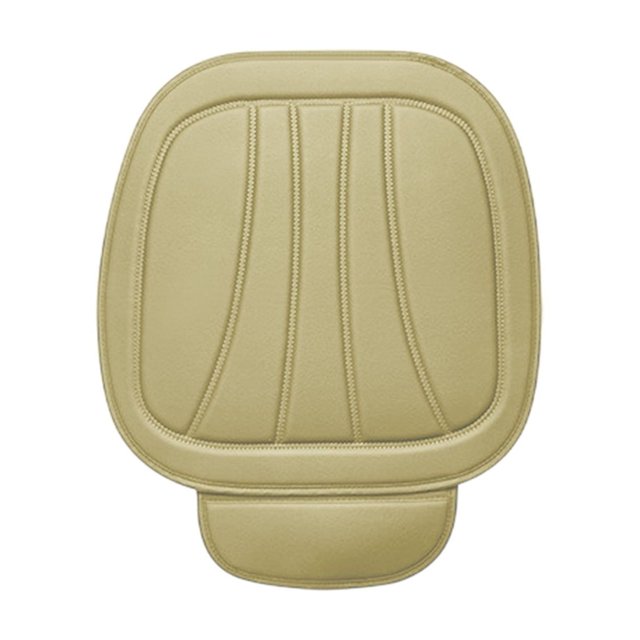 Beige Universal Leather Auto Seat Cover With Full Surround And Non-Slip Base
