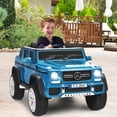 thumbnail image 3 of Gymax 12V Licensed Mercedes-Benz Kids Ride On Car RC Motorized Vehicles w/ Trunk Navy, 3 of 10