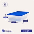 thumbnail image 4 of Homz Contenant de Rangement en Plastique Empilable de 12 Qt avec Couvercle à Loquet (Lot de 8), 4 of 11