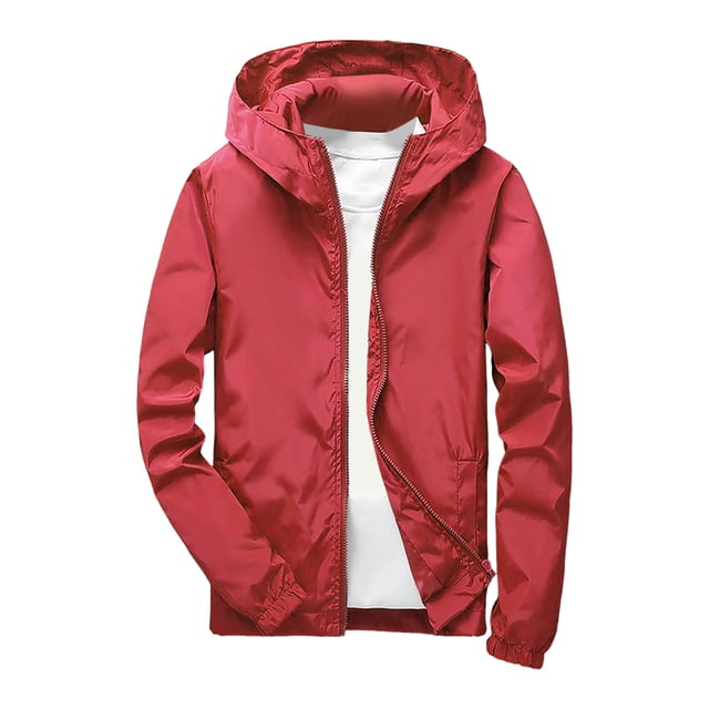 Splozh Veste en Molleton pour Garçons Veste Mince Garçons Veste à Manches Longues Confortable Douce et à la Mode Veste à Capuche Zippée Rouge, 3-4 Ans