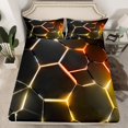 thumbnail image 2 of Erosebridal Neon Honeycomb Full Sheet Sets, Gradient Geometric Bedding Full Size, Modern Theme Decor,, 2 of 7