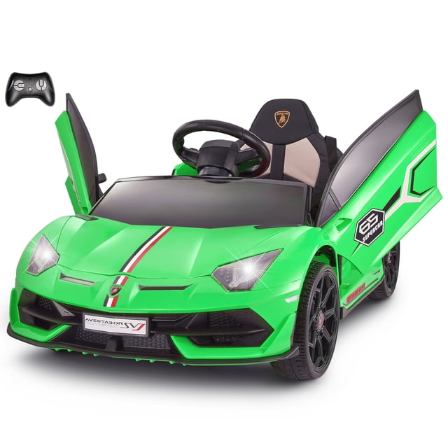 VOLTZ TOYS 12V Ride on Car for Kids, Official Licensed SVJ 12V Battery Powered Electric Ride-on Car Motorized Toy Vehicle for Children with Remote, Leather Seat, LED Lights and MP3 Player (Green)