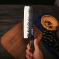 thumbnail image 4 of WILDMOK 7 Inch Nakiri Knife 3 Layers 9CR18MOV Clad Steel, Forged Vegetable Knife with Octagonal Handle - Jiao Series, 4 of 7
