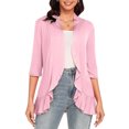 thumbnail image 1 of Hauts à Manches 3/4 pour Femmes Mode Décontractée Confortable Cardigan Couleur Unie Blouse Cardigan à Manches 3/4 pour Femmes Blouses et Hauts Mode Hauts pour Femmes Manches 3/4, 1 of 6