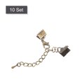 thumbnail image 3 of Unique Bargains 10Set Ribbon Crimp Clamp Ends Lobster Claw Clasps & Chain 8mm Bronze Tone for DIY, 3 of 7