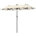 thumbnail image 1 of Outsunny 10ft Double-Sided Patio Umbrella, Outdoor Parasol, Beige, 1 of 10