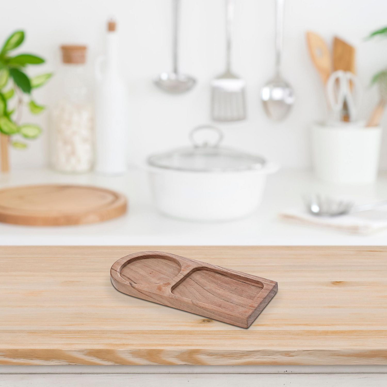 IH Casa Decor Acacia Wood 2 Section De Portion Plateau