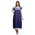 thumbnail image 1 of Moomaya Chemise de Nuit Maxi Boutonnée à Manches Courtes Imprimée pour Femmes en Coton, 1 of 5