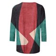 thumbnail image 4 of HKEJIAOI T-Shirts à Manches 3/4 pour Femmes Col Ras du Cou Imprimé Floral Haut Femme à Manches Trois-Quarts m, 4 of 5
