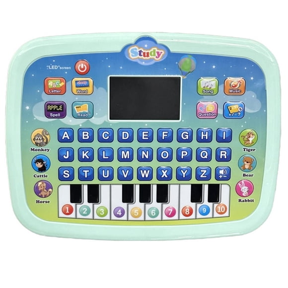 QUTETN Jouet de Ressources Éducatives d'Apprentissage Électronique Tablette Interactive Jouets Sensoriels pour Tout-Petits Filles Garçons de 1-2-3-4 Ans Cadeaux avec Alphabet Chiffres Mots Animaux pour Préscolaire Enf