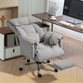 thumbnail image 2 of HOMCOM Executive Office Chair, Computer Desk Chair with Footrest, Grey, 2 of 10
