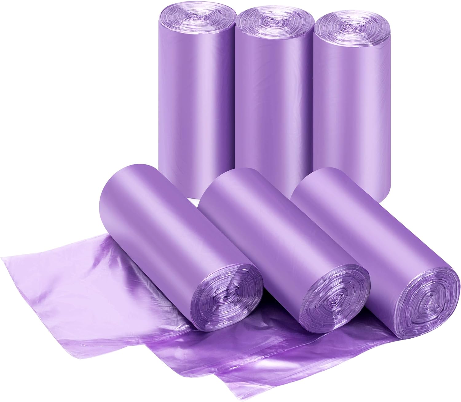 Small Trash Bag - 6 Roll 1.2 Gallon Garbage Bag 5 Liter Trash Can Bags Purple Wastebasket Bin Liners Fit for Kitchen and Office Desktop 240 Count
