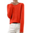 thumbnail image 2 of Timegard Womens Sweaters Crewneck Comfy Knit Pullover Fall Winter Casual Solid Color Long Sleeve Tops, 2 of 6