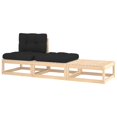thumbnail image 1 of vidaXL 3 Piece Garden Lounge Set with Cushions Solid Wood Pine, 1 of 5