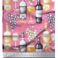 thumbnail image 1 of Soimoi Modal Satin Fabric Grapes,Wine Glass & Bottle Decor Fabric Printed Yard 42 Inch Wide, 1 of 3