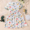 thumbnail image 2 of Ketyyh-chn99 Robe de Princesse Déguisement pour Filles Robe d'Été Robe pour Bébé Fille Tout-Petit Manches Courtes Longues Jupe Mode Robe Sans Manches Vert,5-6 Ans, 2 of 5