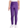 thumbnail image 1 of MSemis Girls Jazz Dance Leggings Metallic Ribbed Elastic Waistband Solid Color Toursers for Hip-hop Performance Purple 120, 1 of 7