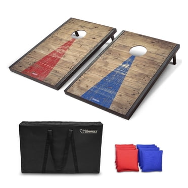 GoSports Cornhole Regulation Size 3' x 2' Bean Bag Backyard Lawn Game, Rustic
