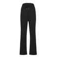 thumbnail image 5 of CFLVAEK Womens Office Flare Pants Casual Tummy Control Drawstring Waisted Slacks with Pocket Solid Color Work Straight Pant Casual Tall Lenth Business TrousersBlack S, 5 of 5