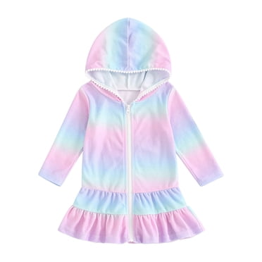 Penkiiy Cache-Maillot pour Tout-Petit Petite Fille Serviette de Plage Peignoir Couvre-Maillot Maillot de Bain Été Bébé Plage 4 Ans Multicolore