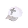 thumbnail image 1 of Casquette de Baseball à Croix et Visière Cloutées - Blanc, 1 of 1