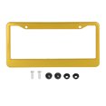 thumbnail image 1 of Unique Bargains Aluminum Alloy License Plate Frame Cover 2 Hole for Car Front Rear License Plate Holder with Screws Caps Gold Tone, 1 of 7