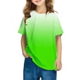 thumbnail image 1 of Bocqde Summer Cool Casual Shirts For Kids Short Sleeve Gradient Color Round Neck Top,3-14 Years, 1 of 4