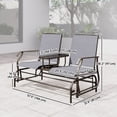 thumbnail image 3 of Outsunny Banc à Bascule d'Extérieur avec Table Chaise à Glissière pour 2 Gris, 3 of 10