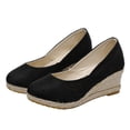 thumbnail image 4 of Sandales à Plateforme Blanches Skary Espadrilles en Toile à Semelles Compensées Chaussures pour Femmes Bout Été à Enfiler Sandales Confortables, 4 of 9