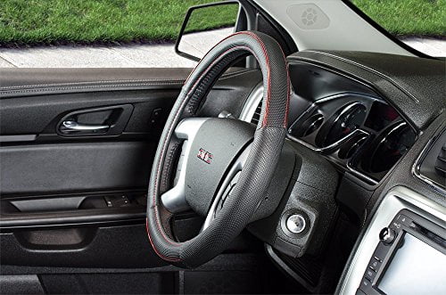 Custom Grip Noir Couvre volant TPE Core avec accent anodisé rouge