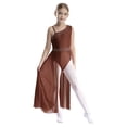 thumbnail image 1 of RUNQHUI Jupe Longue en Tulle Sans Manches Brillante pour Filles, Robe de Danse, Marron 14, 1 of 6