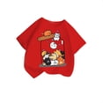 thumbnail image 4 of GDREDA Filles Taille Petite Vêtements Enfants Filles Mignon Imprimé Graphique Col Rond Manches Courtes Tee Été Décontracté T-Shirt Rouge,11-12ans, 4 of 4