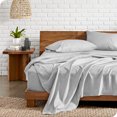 thumbnail image 2 of Bare Home Premium 1800 Collection Ensemble de Draps 4 Pcs, Grand Lit, Gris Chiné Étain, 2 of 8
