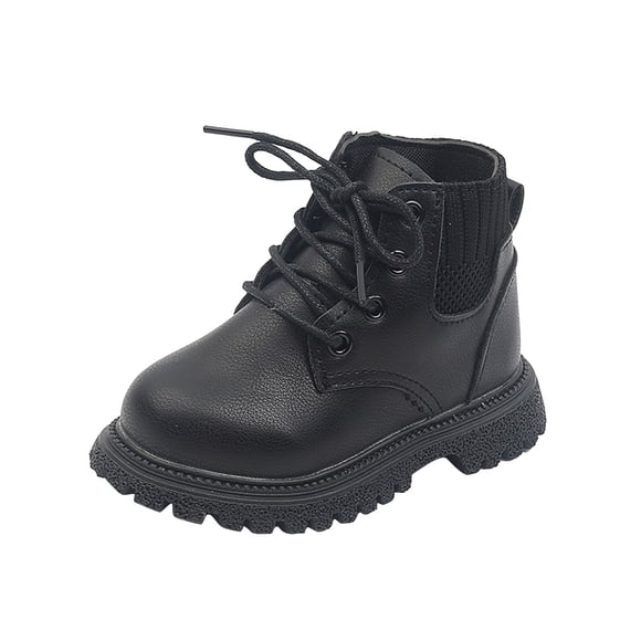 Toddler Shoes Girls Toddler Shoes Boys Girls British Style Knitted Elasticated Fashion Lace-up Non-slip Comfortable Boots