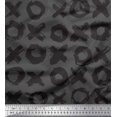 thumbnail image 1 of Soimoi Gray Silk Fabric Circle & Cross Geometric Print Fabric by the Yard 42 Inch Wide, 1 of 4